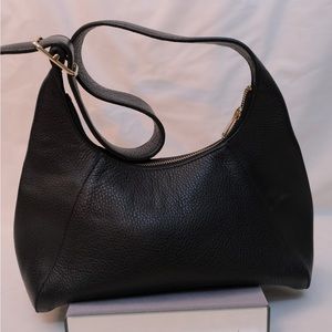Black Mini Leather Shoulder Bag- COS